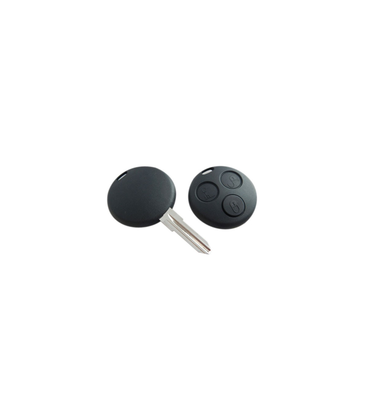Coque de clé 3 boutons pour modèles Smart City Coupe (2000-2006), ForTwo (2000-2006), Roadster (2003-2005)