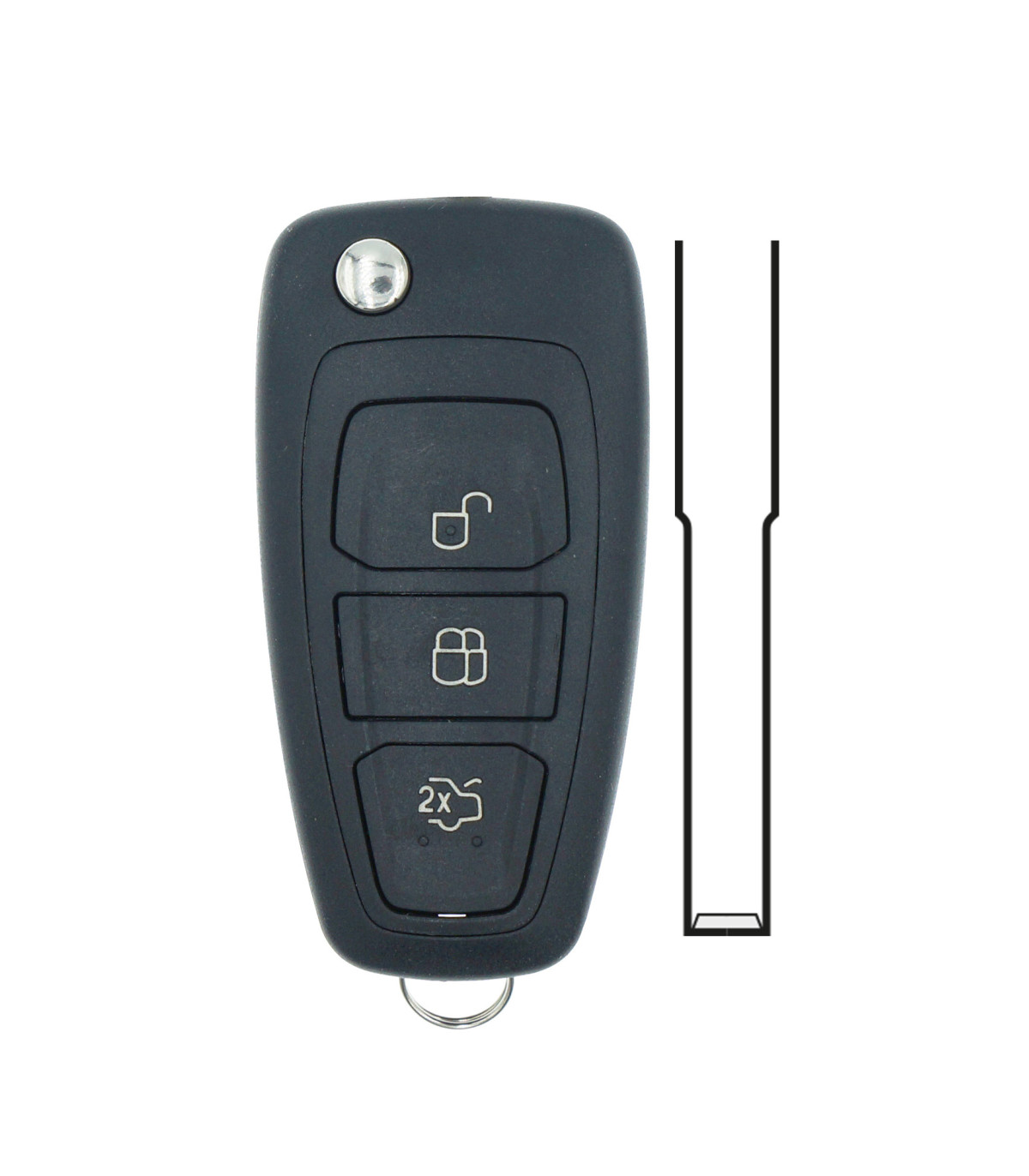 Coque de clés 3 boutons pour Ford B-Max (2012-2017), C-Max (2012-2019), Focus etc..