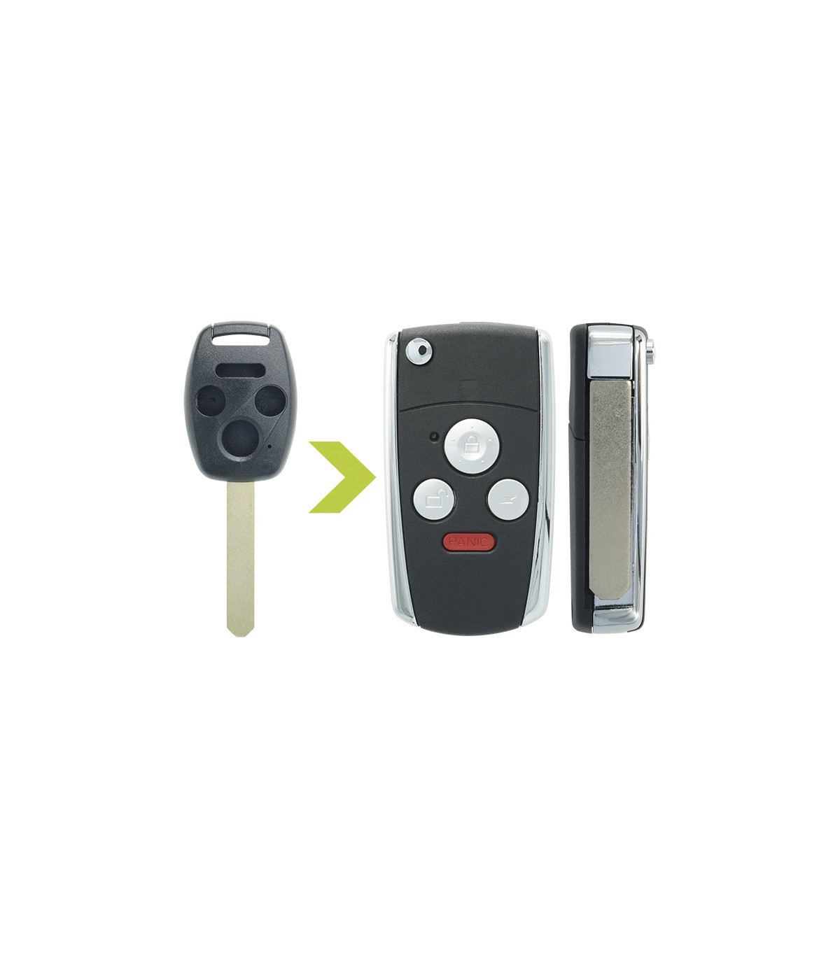 Coque clé modifiée Honda 4 boutons