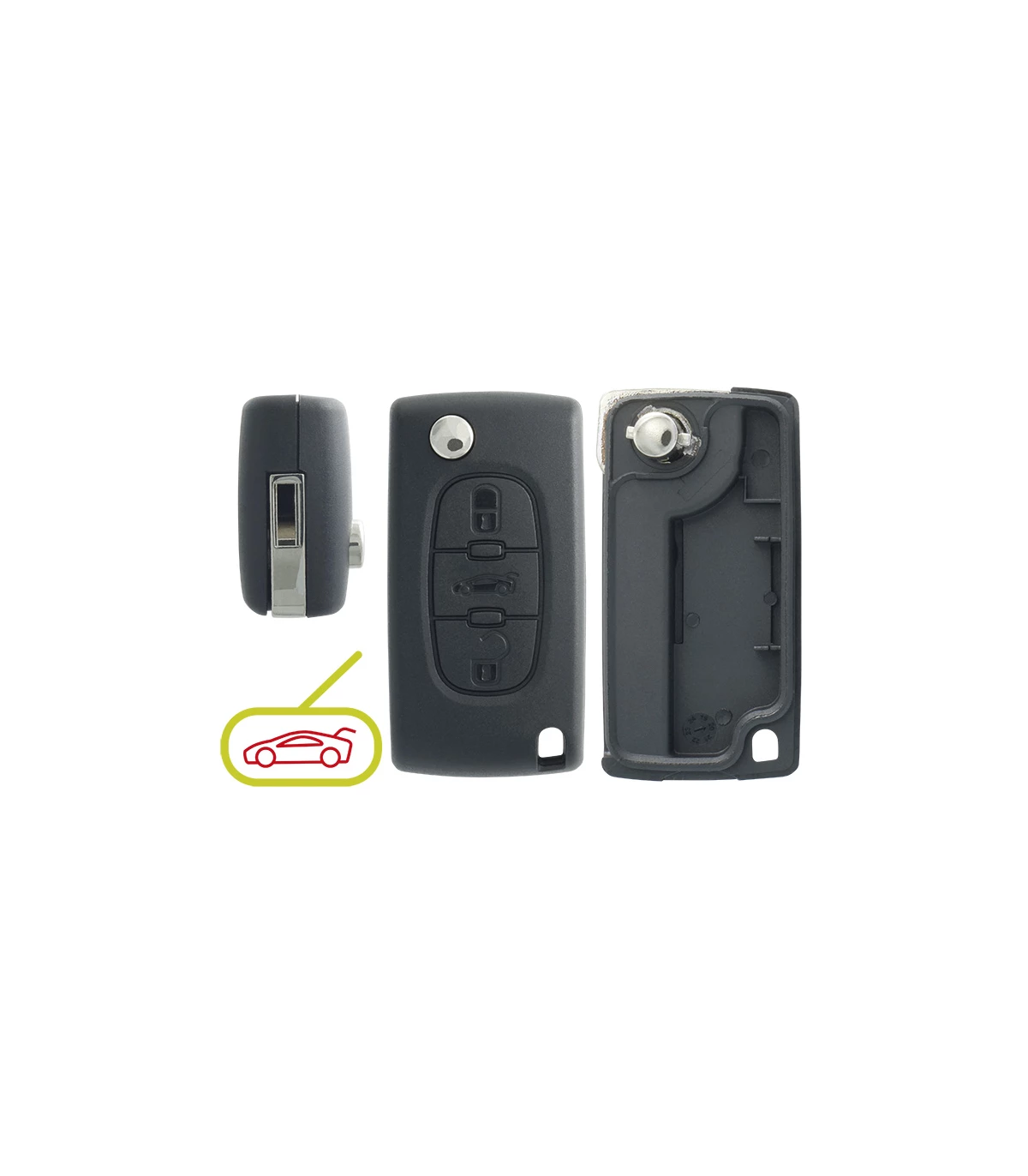 Coque PSA 3 boutons, Berlingo, C5, C6, Jumpy - 207CC, 207SW, 307CC, 307SW, 308CC, 308SW, 407, 607, Partner, Expert, RCZ - photo 2